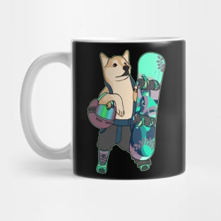 Snowboarding Shiba Mug